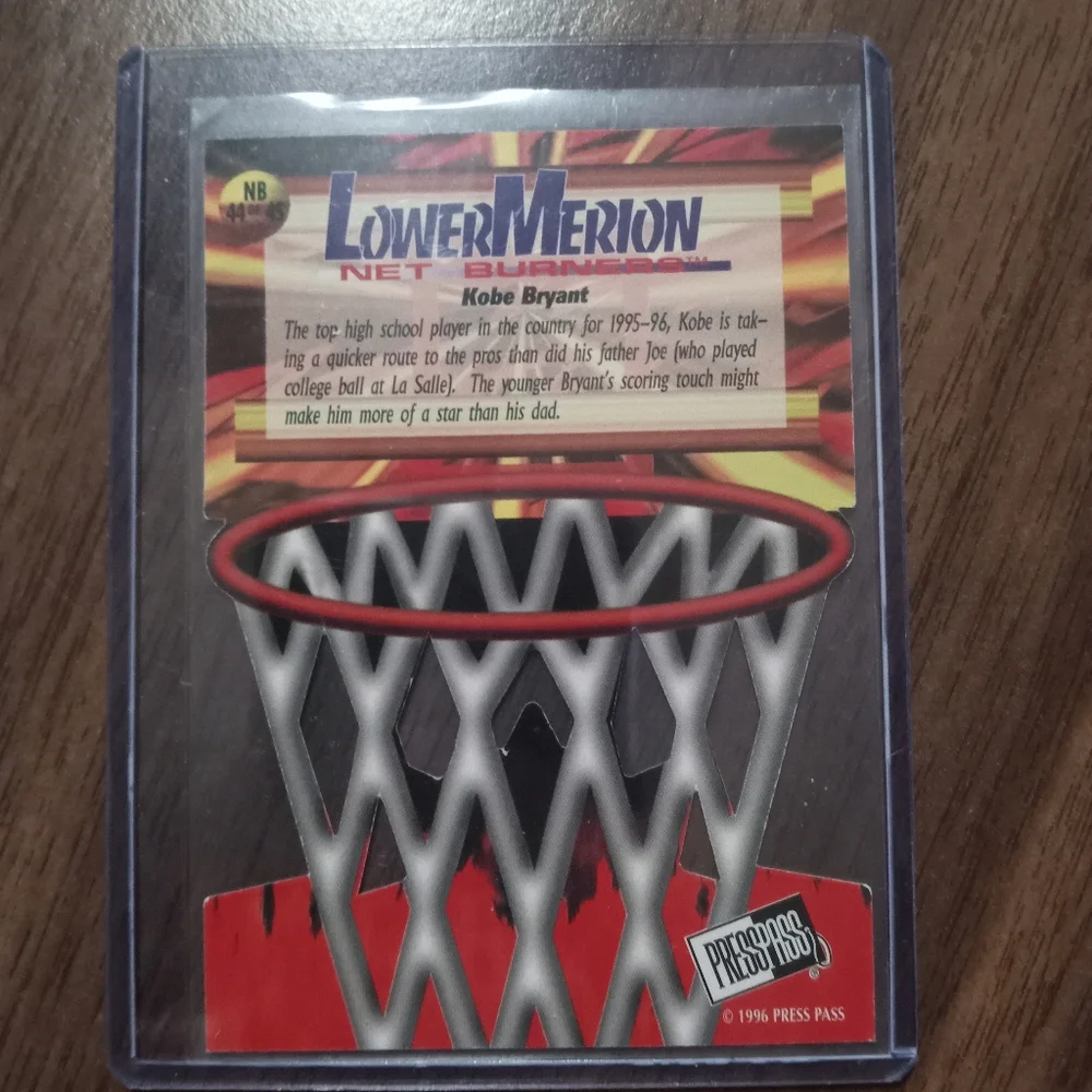 Kobe Bryant Rookie Press Pass NET BURNERS DIE CUT Lakers INSERT 1996